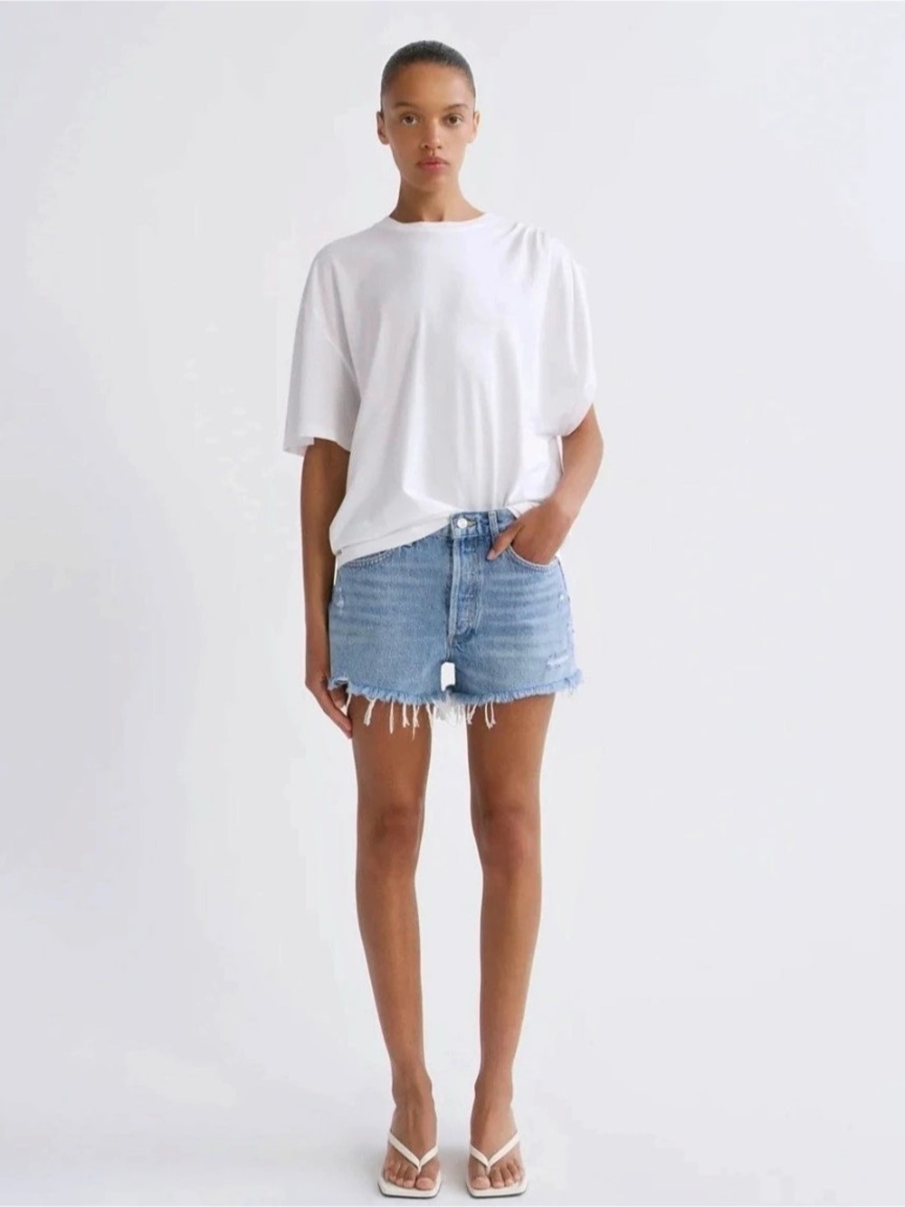 AGOLDE Parker Vintage Cut Off Short Blue Waist 28